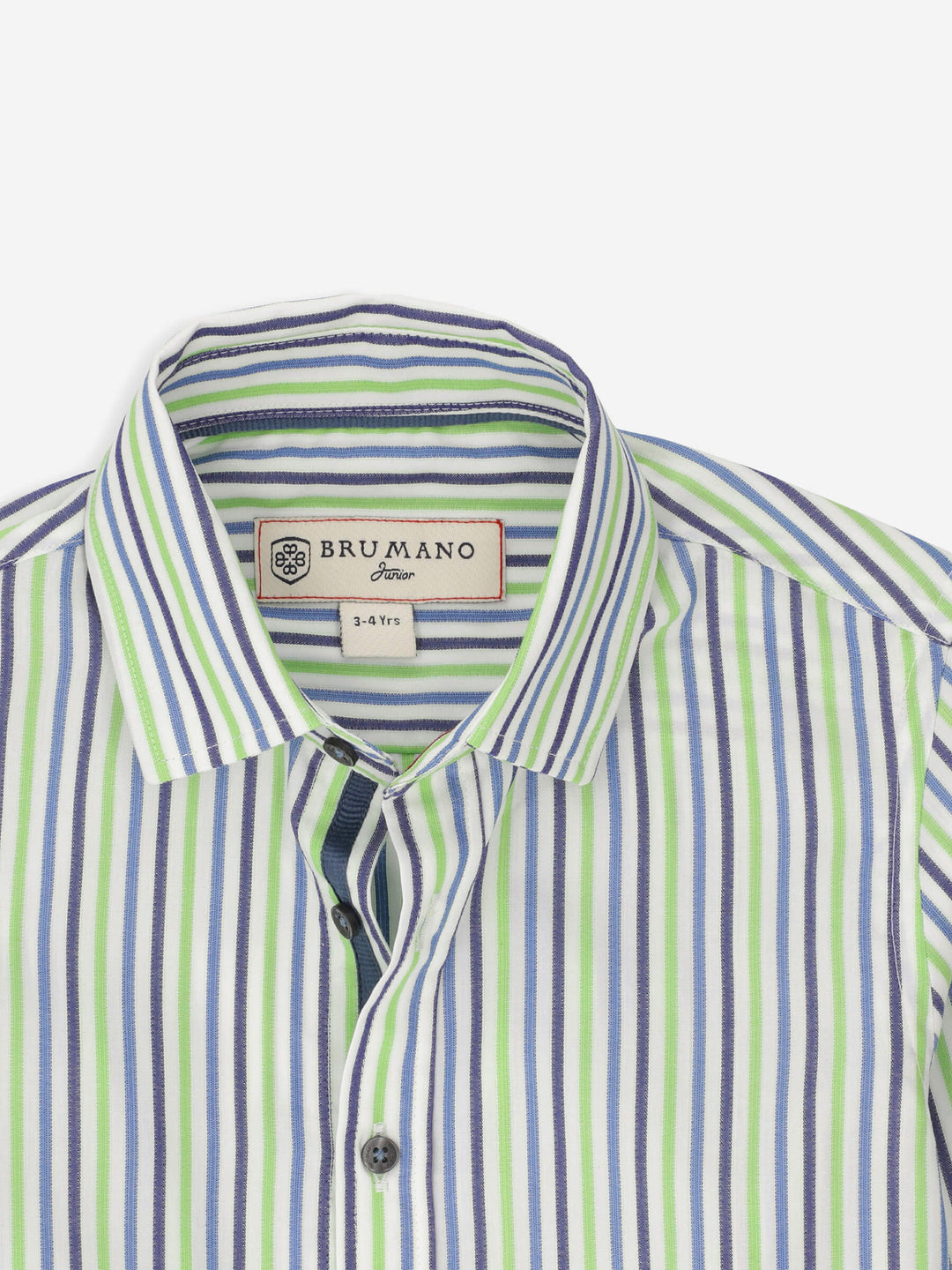 Green & Blue Striped Casual Long Sleeve Shirt Brumano Pakistan