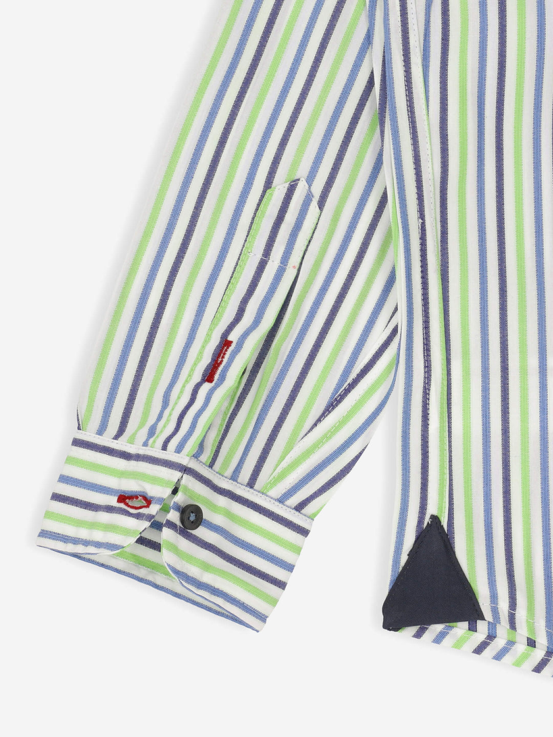 Green & Blue Striped Casual Long Sleeve Shirt Brumano Pakistan