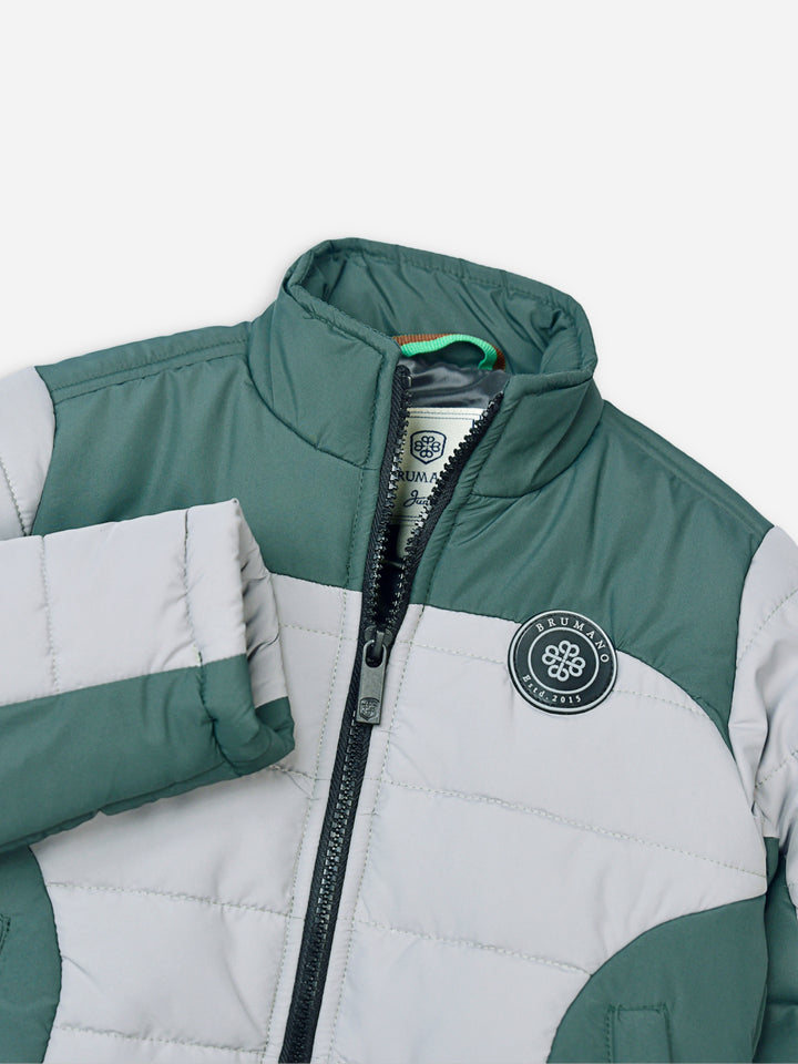 Green & Grey Puffer Casual Jacket Brumano Pakistan