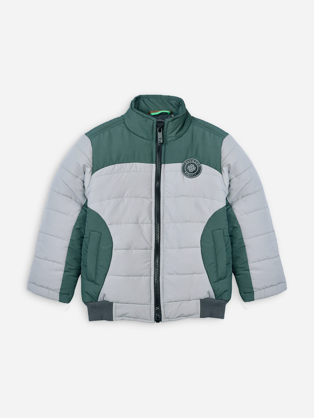 Green & Grey Puffer Casual Jacket Brumano Pakistan