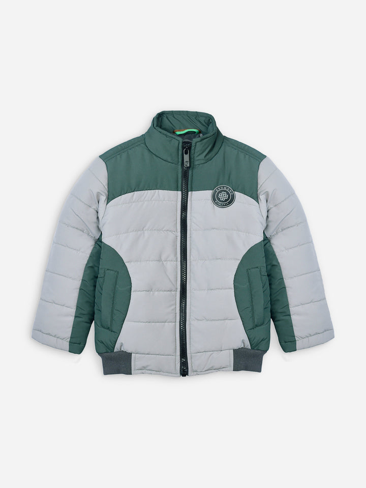 Green & Grey Puffer Casual Jacket Brumano Pakistan
