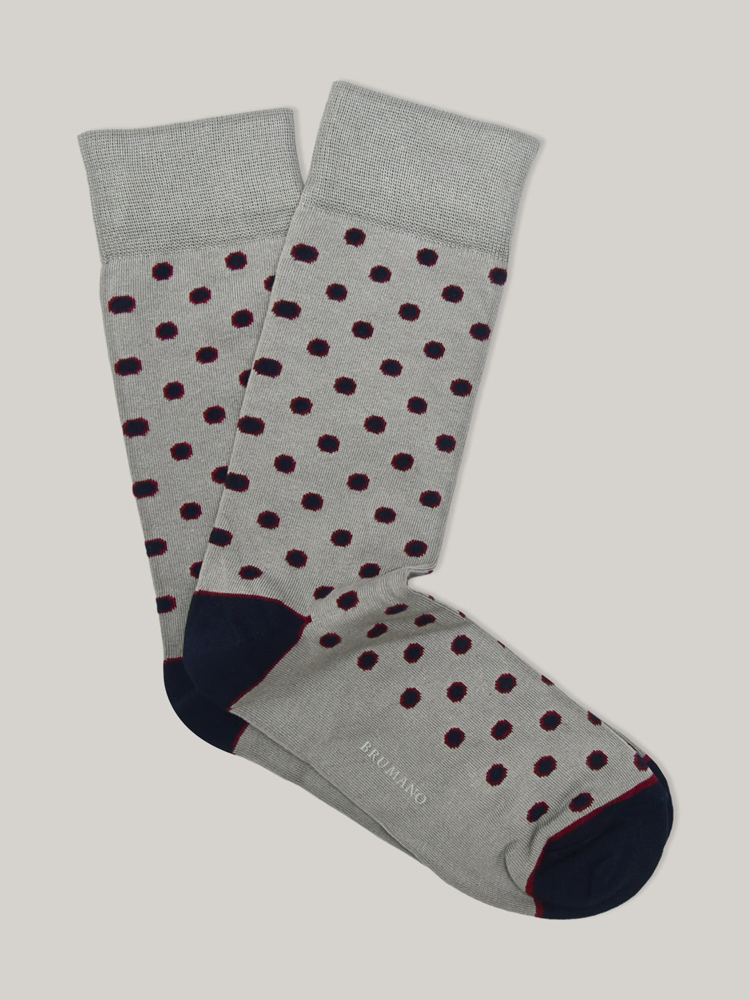 Grey & Blue Polka Dota Cotton Socks Brumano Pakistan