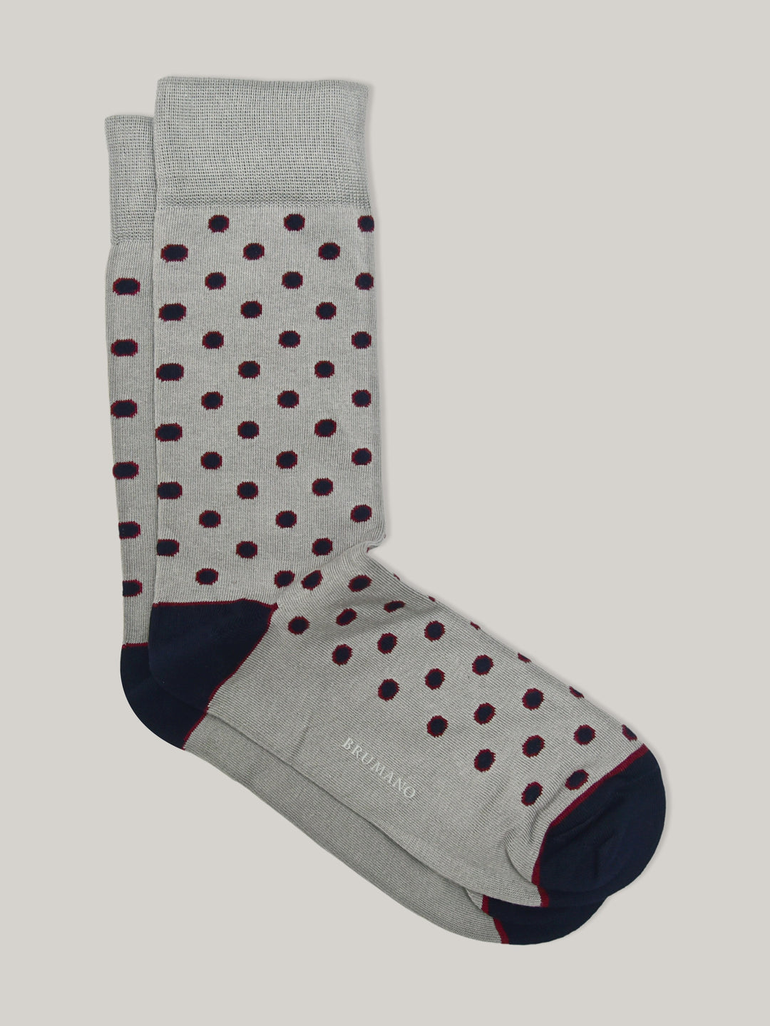 Grey & Blue Polka Dota Cotton Socks Brumano Pakistan