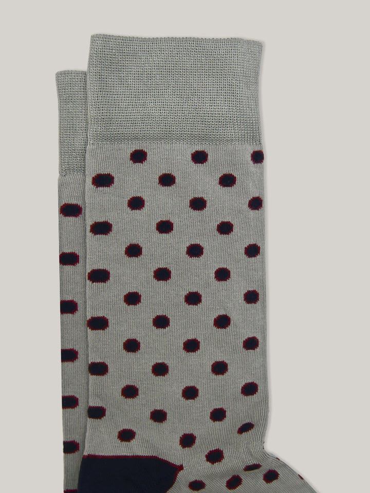 Grey & Blue Polka Dota Cotton Socks Brumano Pakistan