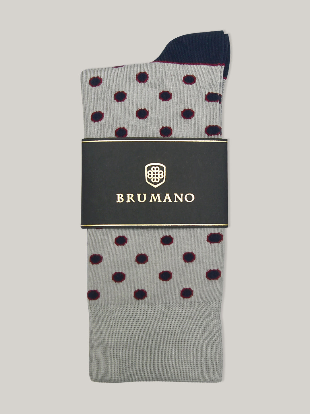 Grey & Blue Polka Dota Cotton Socks Brumano Pakistan