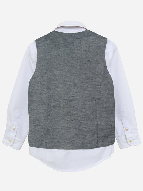 Grey Chambray Suit Waistcoat Brumano Pakistan