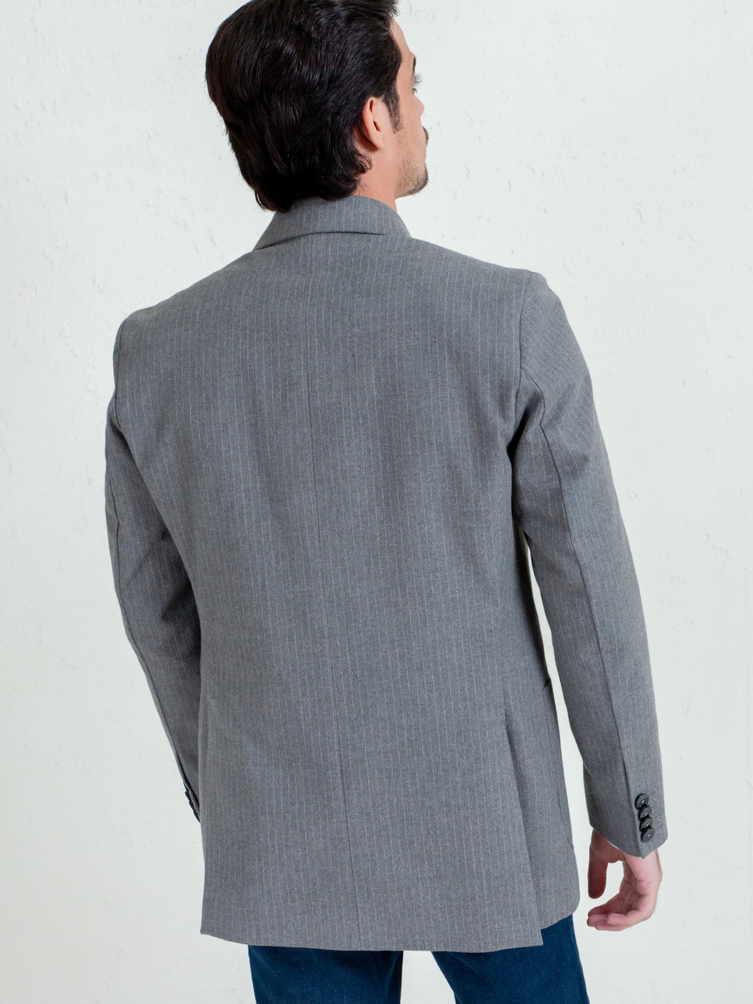 Grey Classic Pinstriped Blazer Brumano Pakistan