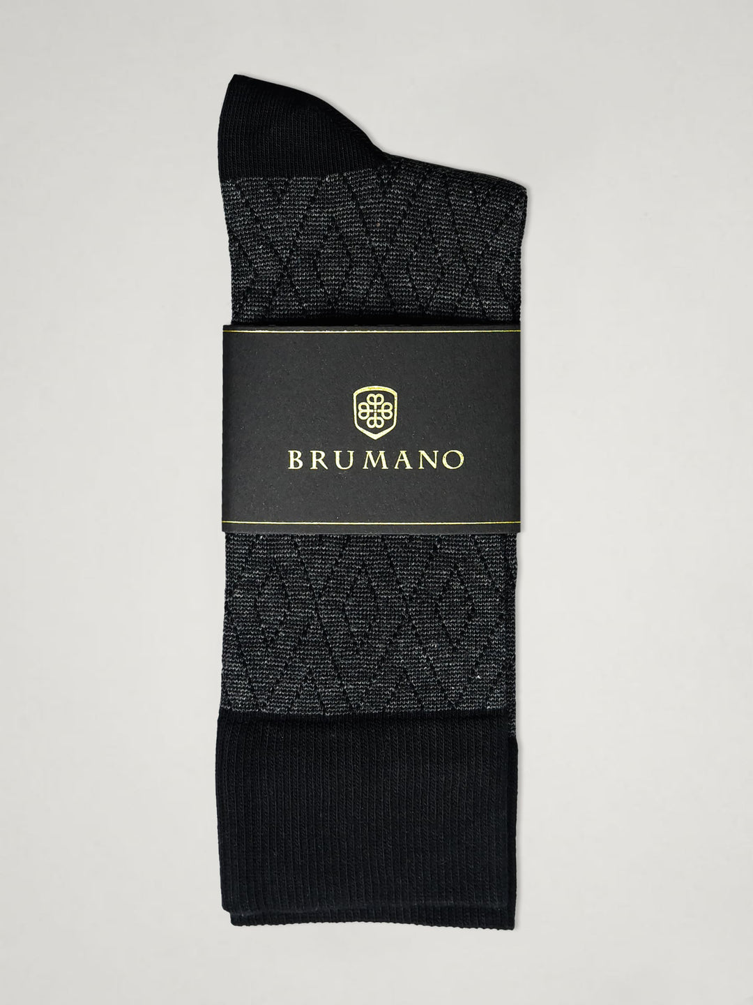 Grey Diamond Patterned Cotton Socks Brumano Pakistan