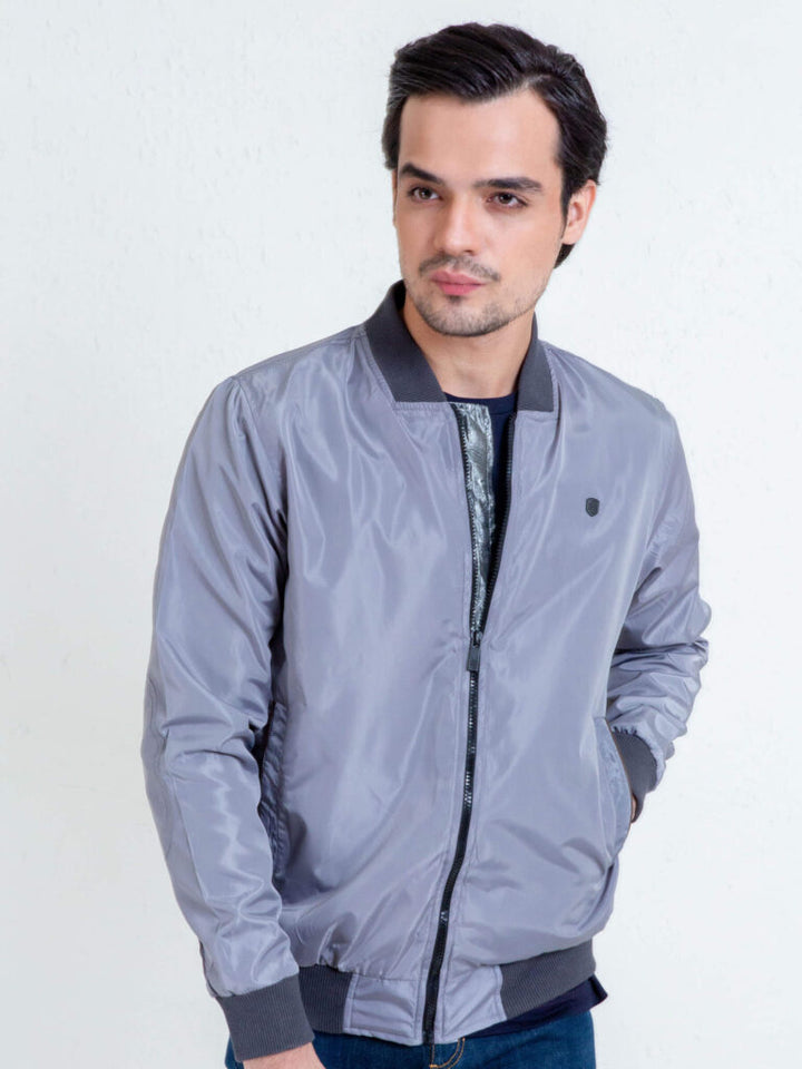 Grey Light Weight Bomber Jacket Brumano Pakistan