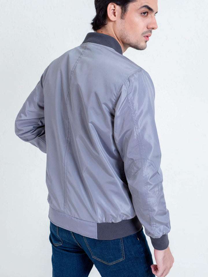 Grey Light Weight Bomber Jacket Brumano Pakistan