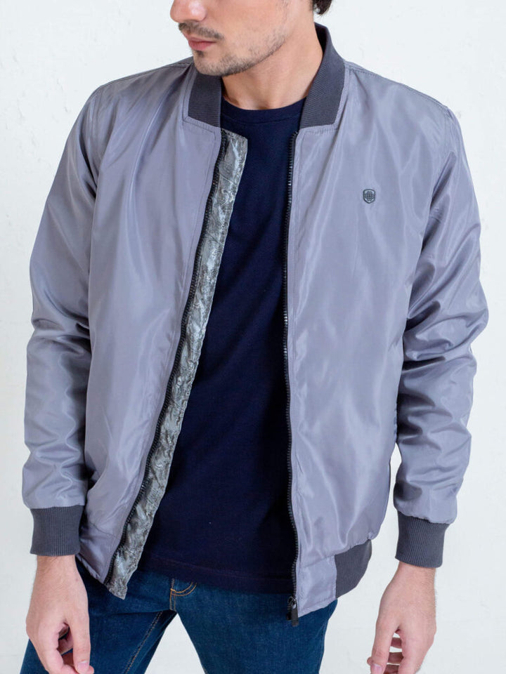 Grey Light Weight Bomber Jacket Brumano Pakistan