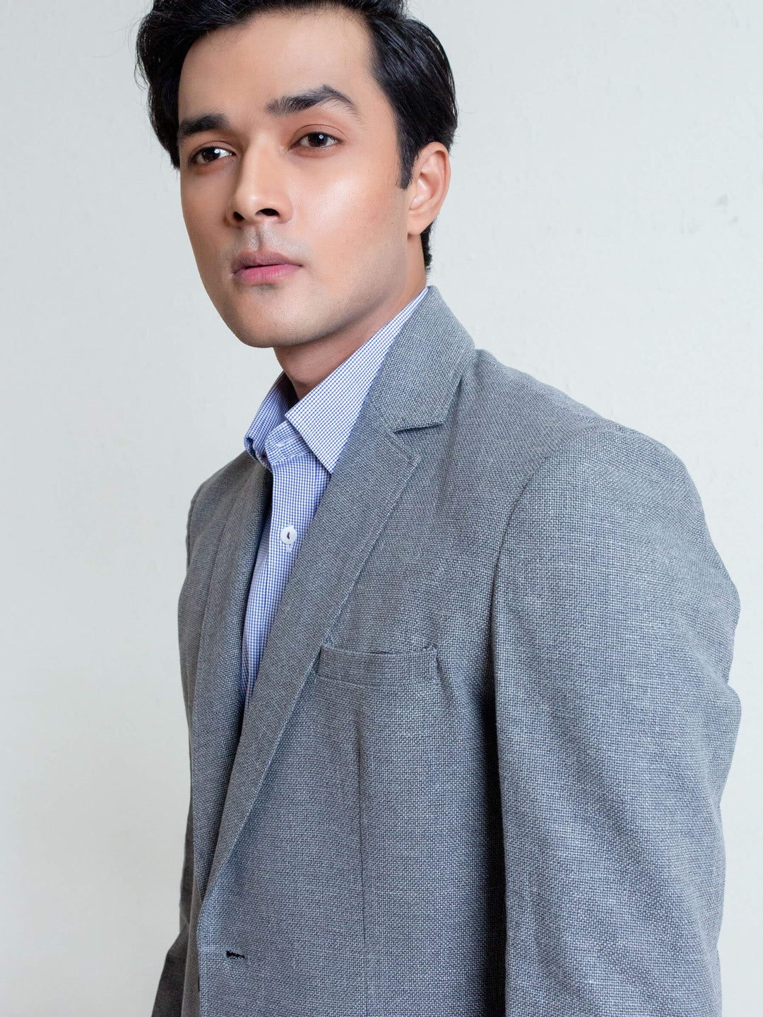 Grey Linen Textured Blazer Brumano Pakistan