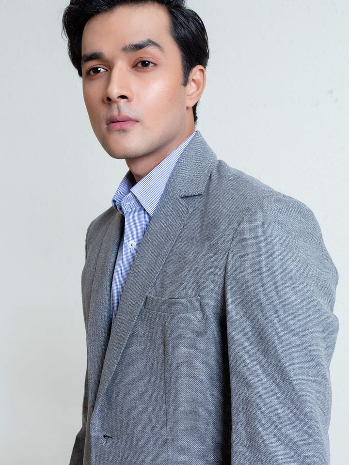 Grey Linen Textured Blazer Brumano Pakistan