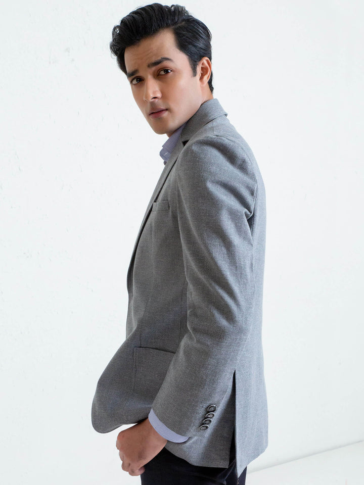 Grey Linen Textured Blazer Brumano Pakistan