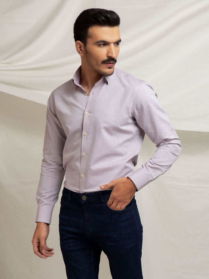 Grey & Peach Dobby Formal Shirt Brumano Pakistan