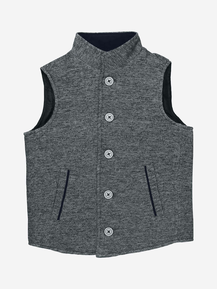 Grey Quilted Casual Sleeveless Vest Brumano Pakistan