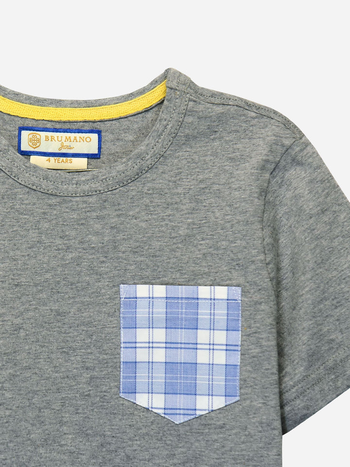 Grey Short Sleeves Casual T-Shirt Brumano Pakistan