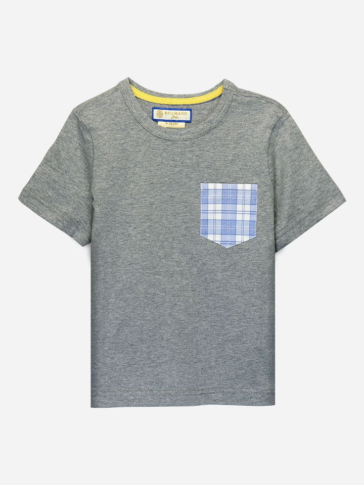 Grey Short Sleeves Casual T-Shirt Brumano Pakistan