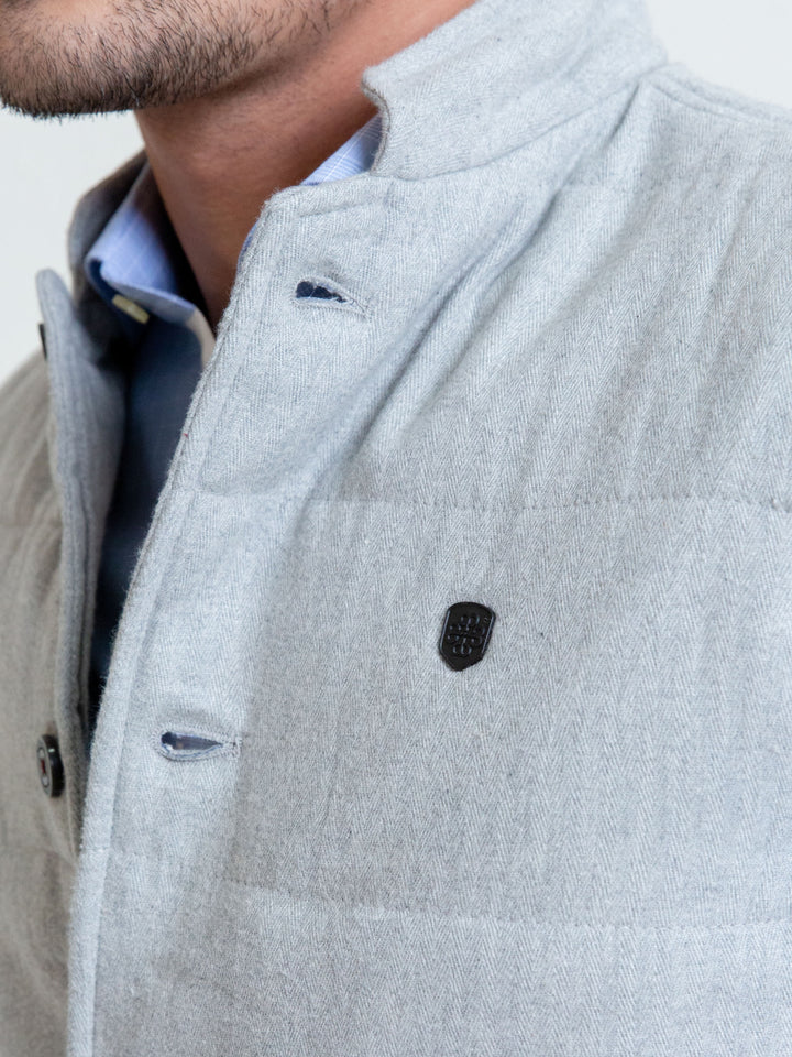 Grey Sleeveless Jacket With Cargo Pockets Brumano Pakistan