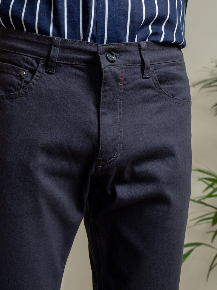 Grey Slub Five Pocket Slim Fit Trouser Brumano Pakistan