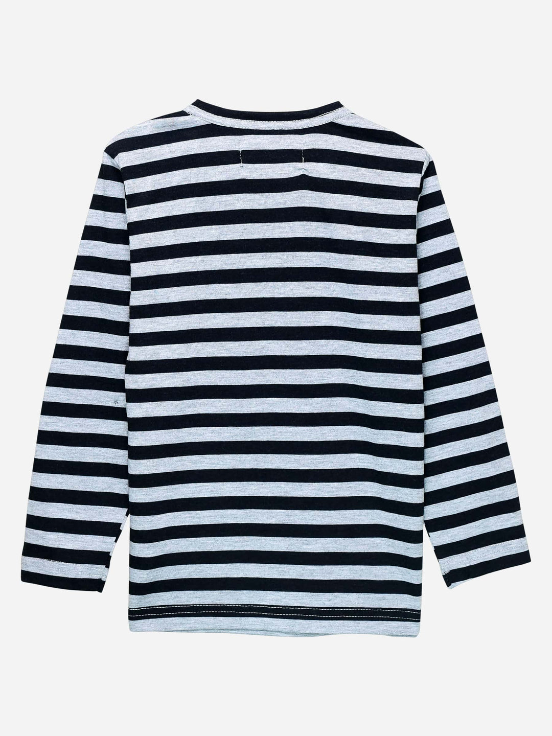 Grey Striped Full Sleeve T-Shirt With Contrasting Pocket Brumano Pakistan
