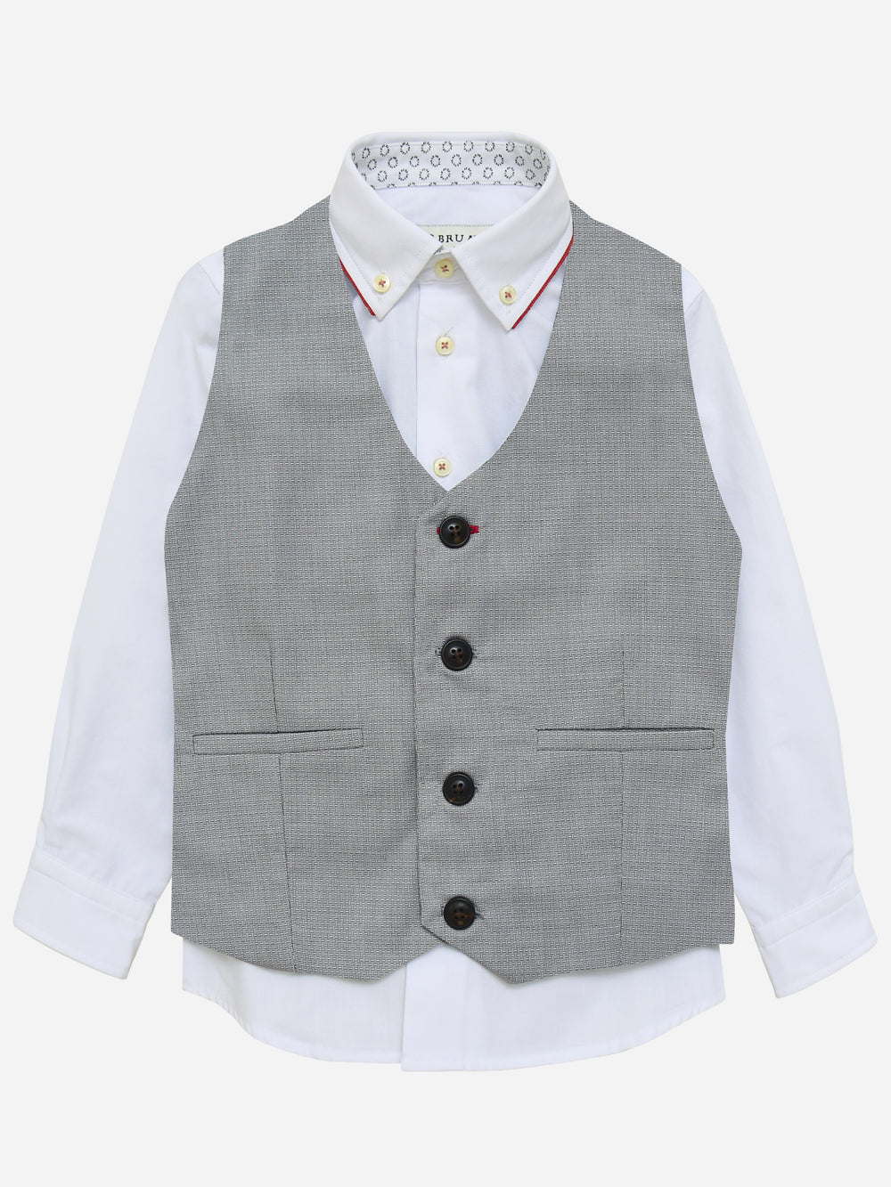 Grey Structured Suit Waistcoat