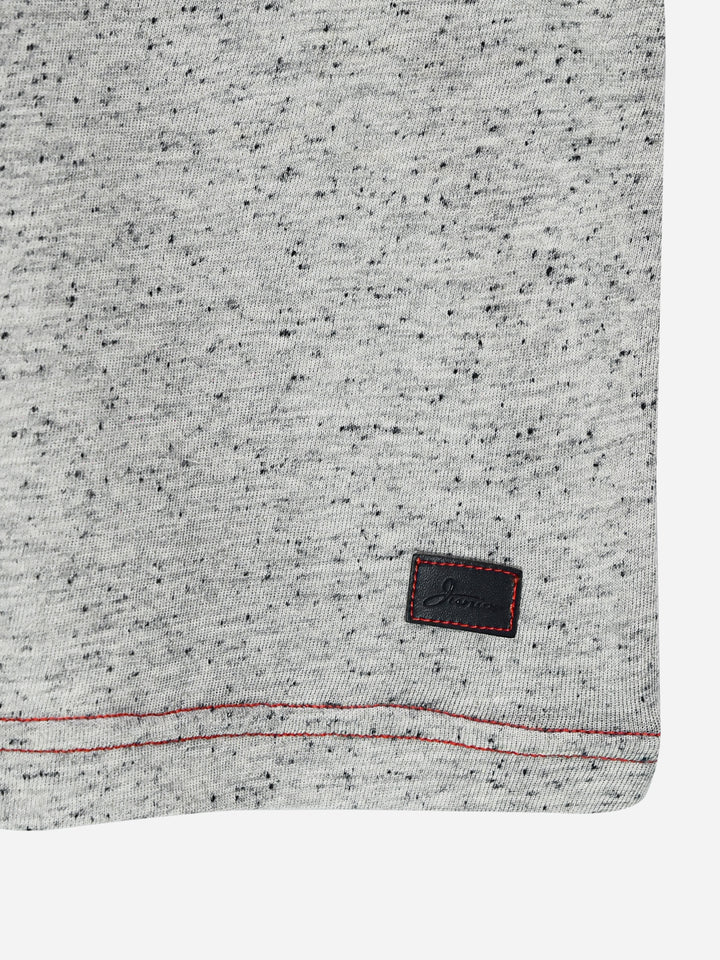 Grey White Neppy T-Shirt With Contrasting Green Pocket Brumano Pakistan