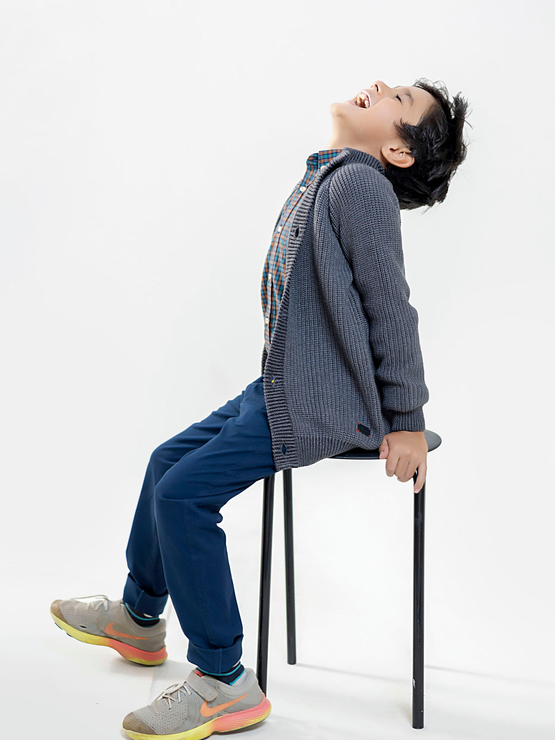 Grey Chunky Casual Knitted Cardigan Brumano Pakistan