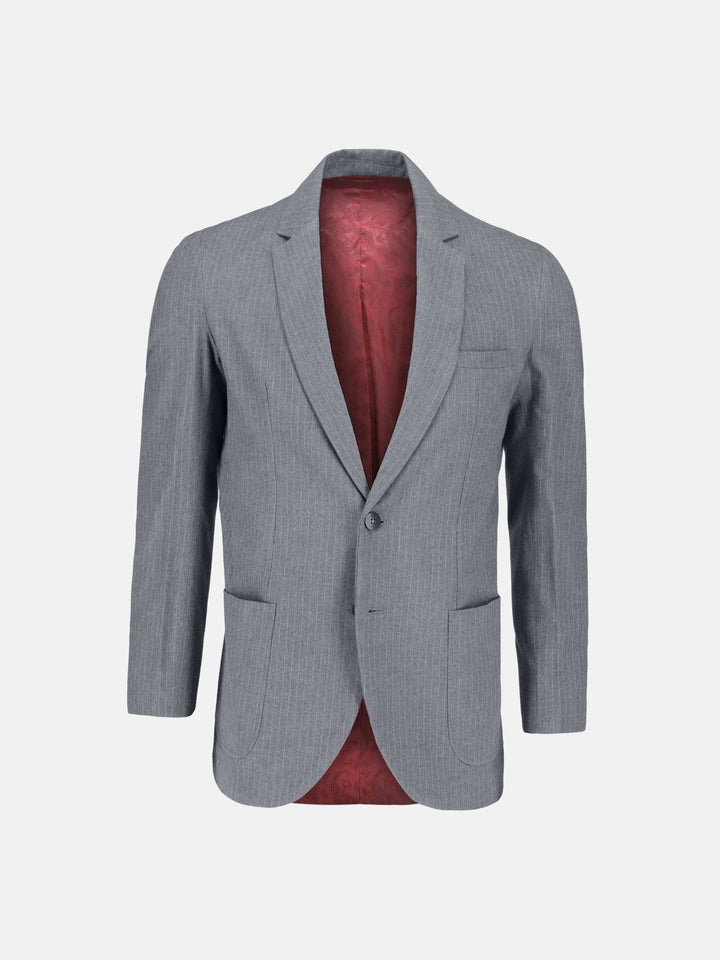Grey Classic Pinstriped Blazer Brumano Pakistan