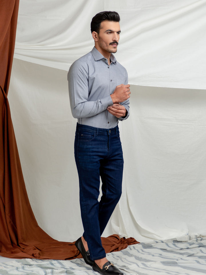 Grey Dobby Formal Structured Shirt Brumano Pakistan