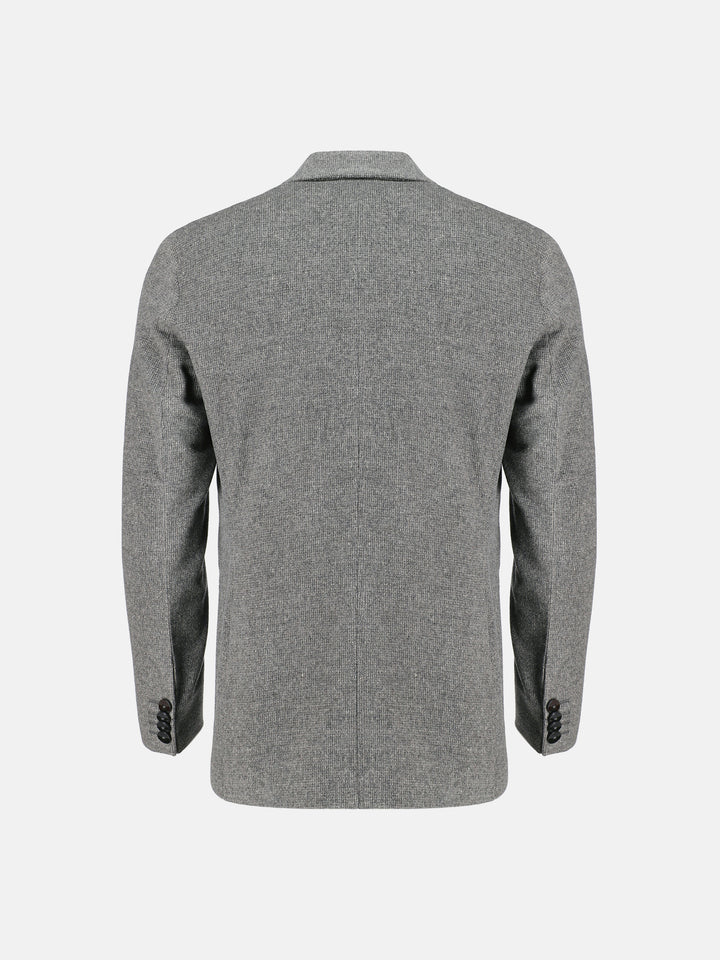 Grey Dobby Wool Cashmere Blazer - Sartoria Brumano Pakistan