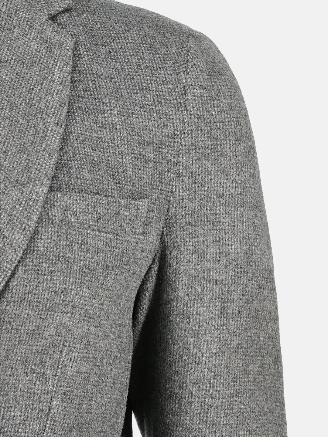 Grey Dobby Wool Cashmere Blazer - Sartoria Brumano Pakistan