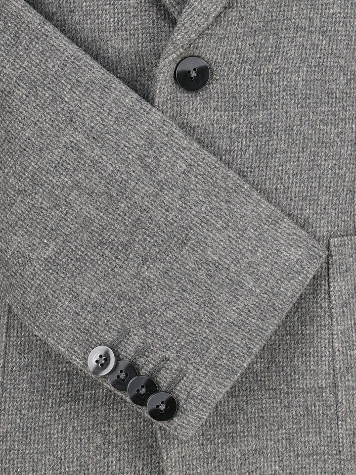 Grey Dobby Wool Cashmere Blazer - Sartoria Brumano Pakistan