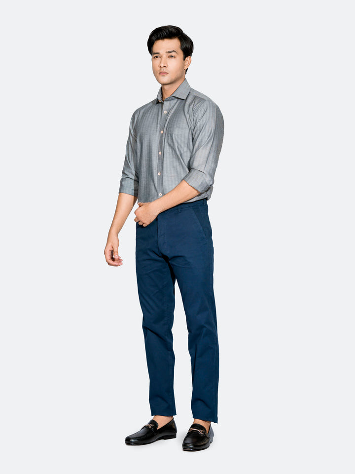 Grey Herringbone Pattern Formal Shirt Brumano Pakistan