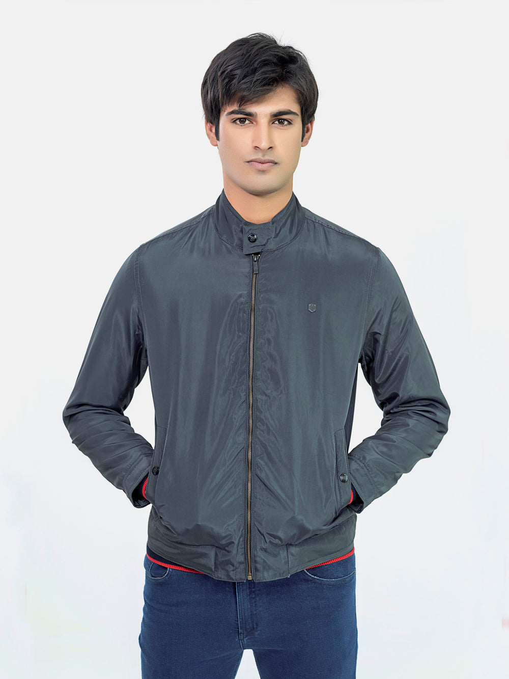Grey Light Weight Harrington Jacket