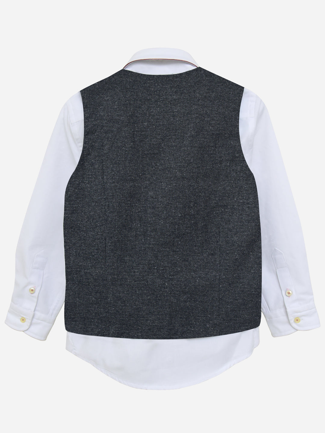 Grey Micro Checkered Suit Vest With Bow Brumano Pakistan