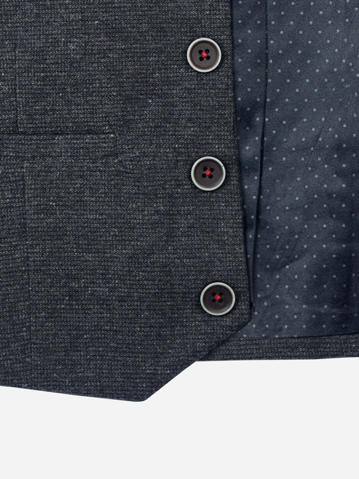 Grey Micro Checkered Suit Vest With Bow Brumano Pakistan