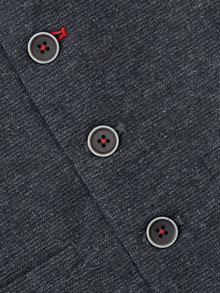 Grey Micro Checkered Suit Vest With Bow Brumano Pakistan