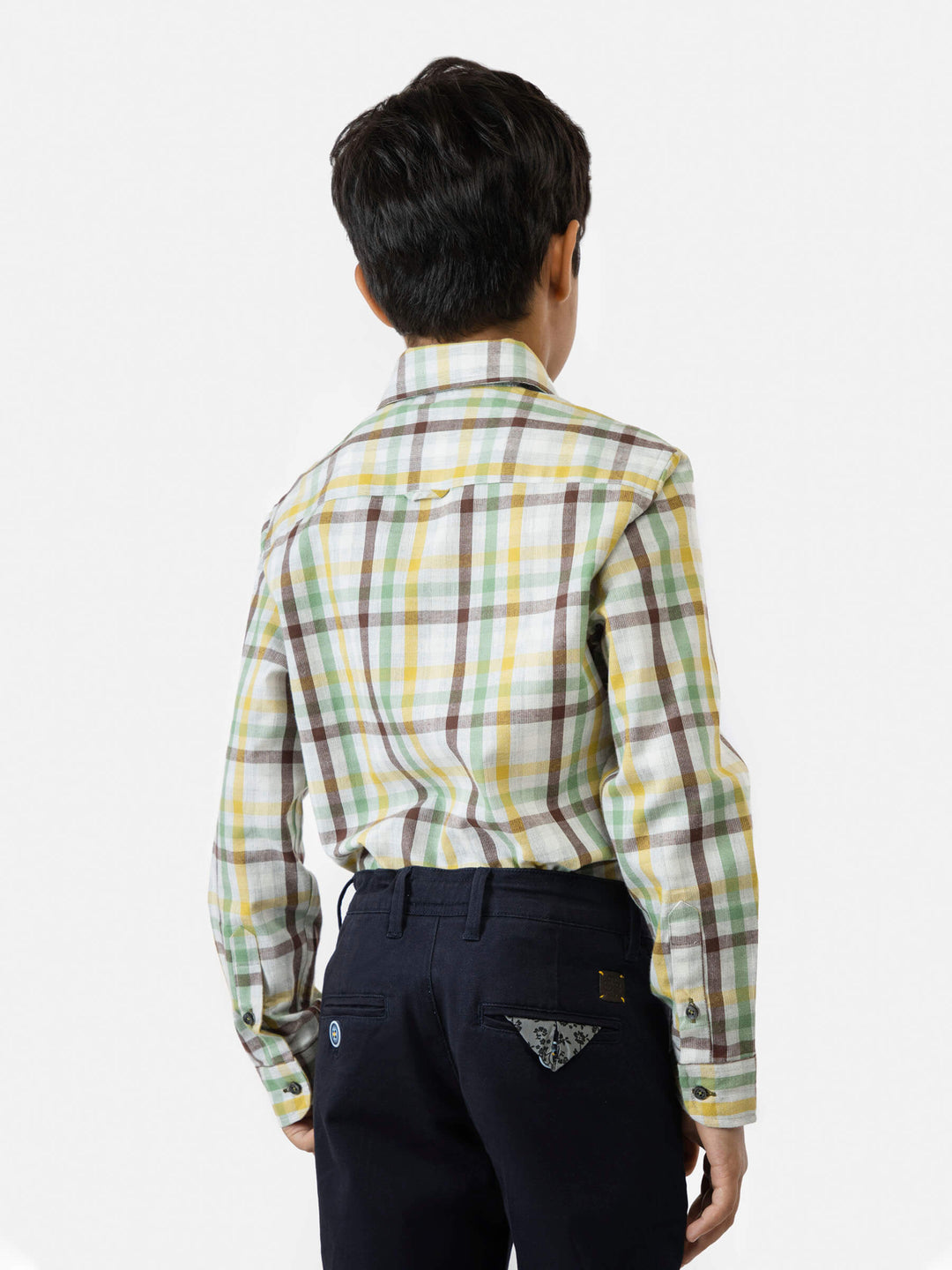 Grey Multi Color Corduroy Checked Casual Shirt Brumano Pakistan
