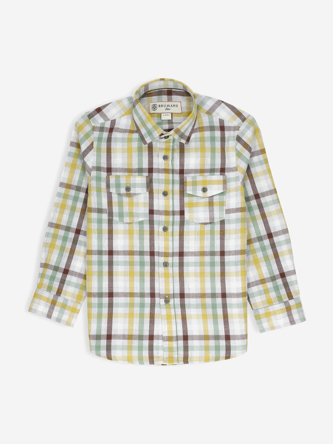 Grey Multi Color Corduroy Checked Casual Shirt Brumano Pakistan