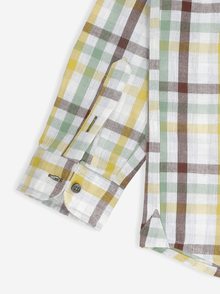 Grey Multi Color Corduroy Checked Casual Shirt Brumano Pakistan
