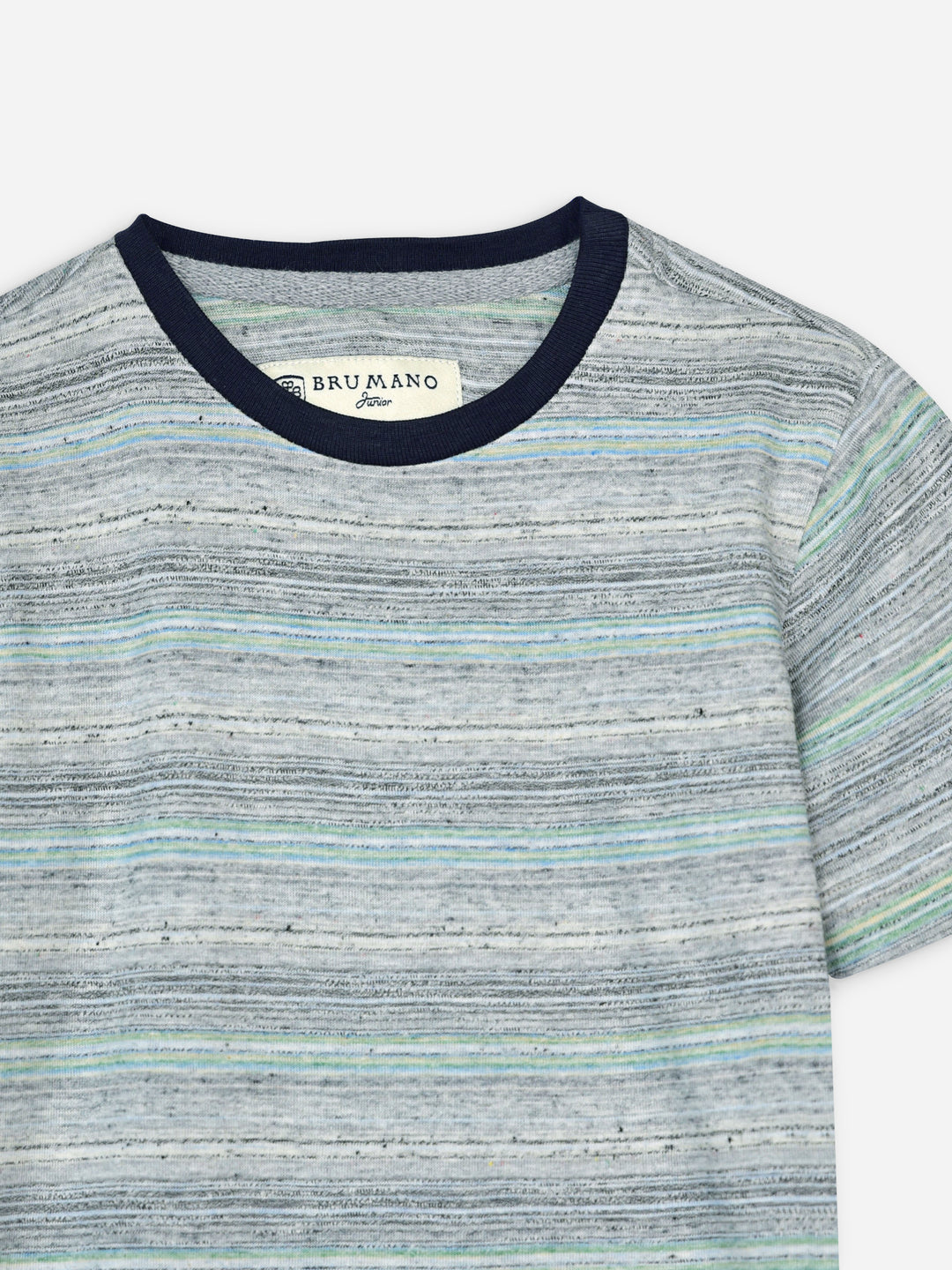 Grey Multi Color Striped Csual T-Shirt Brumano Pakistan