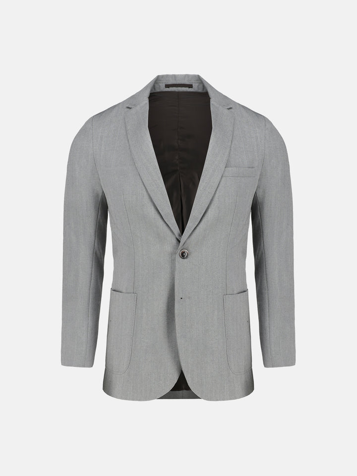 Grey Wool Herringbone Blazer Brumano Pakistan