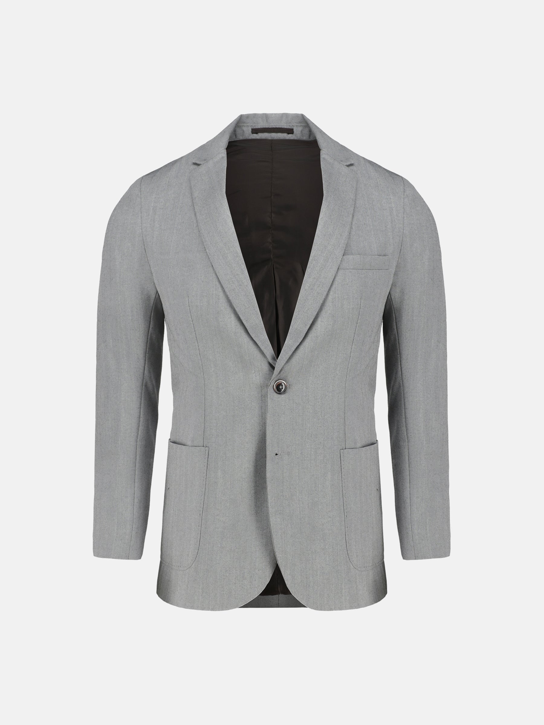 Grey Wool Herringbone Blazer For Mens - Brumano Menswear