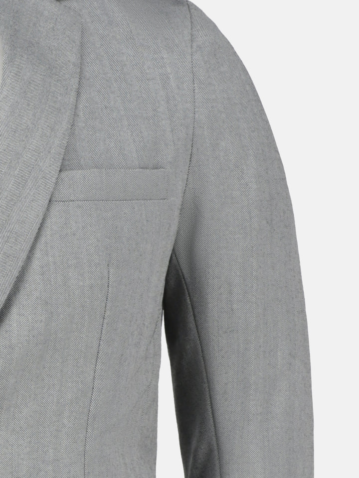 Grey Wool Herringbone Blazer Brumano Pakistan