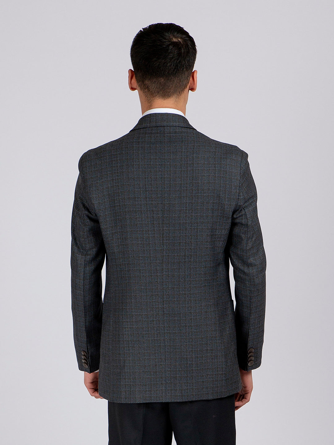 Grey & Blue Checkered Blazer Brumano Pakistan