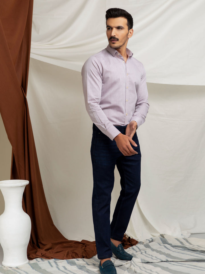 Grey & Peach Dobby Formal Shirt Brumano Pakistan