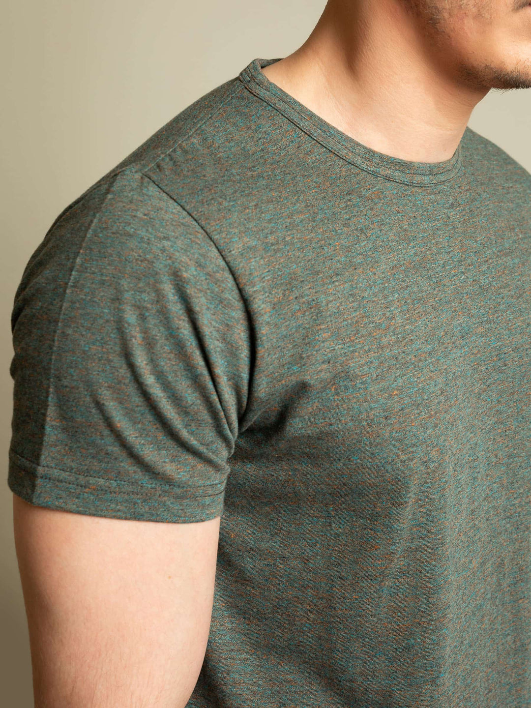 Greyish Blue Marl Crew Neck T-Shirt Brumano Pakistan