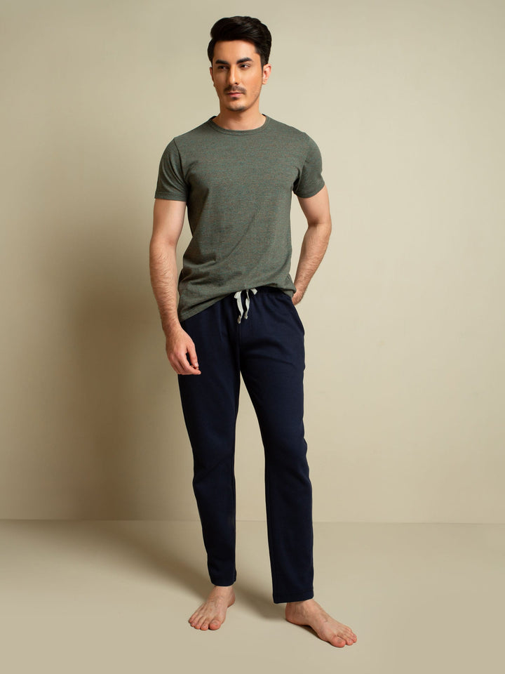 Greyish Blue Marl Crew Neck T-Shirt Brumano Pakistan
