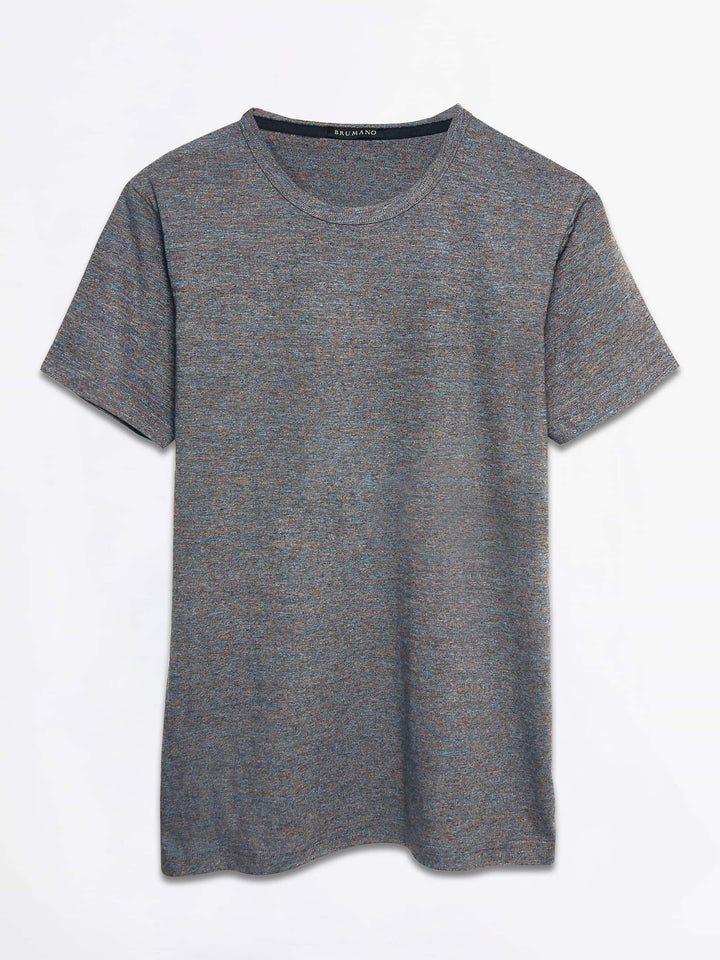 Greyish Blue Marl Crew Neck T-Shirt Brumano Pakistan
